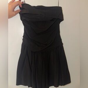 Hello Molly Black Strapless Drop Waist Dress